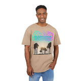 Retro Sunset Acid Washed Oversized Tee