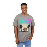 Retro Sunset Acid Washed Oversized Tee